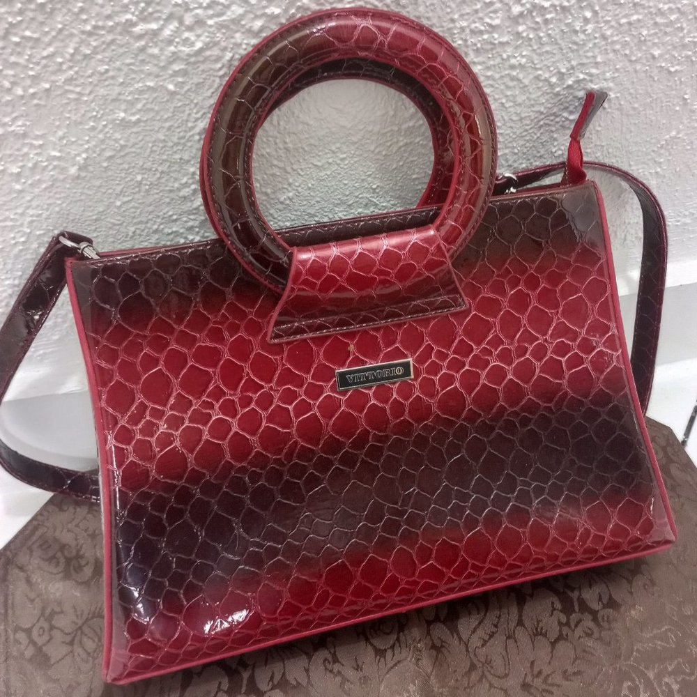 Red Ombre faux snakeskin Vittorio bag